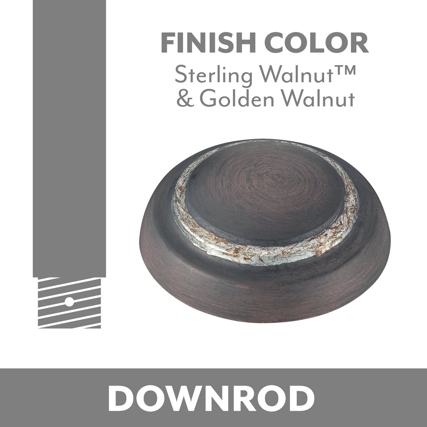 Minka Aire - DR518-STW/GOW - Ceiling Fan Downrod - Minka Aire - Sterling Walnut/Golden Walnut