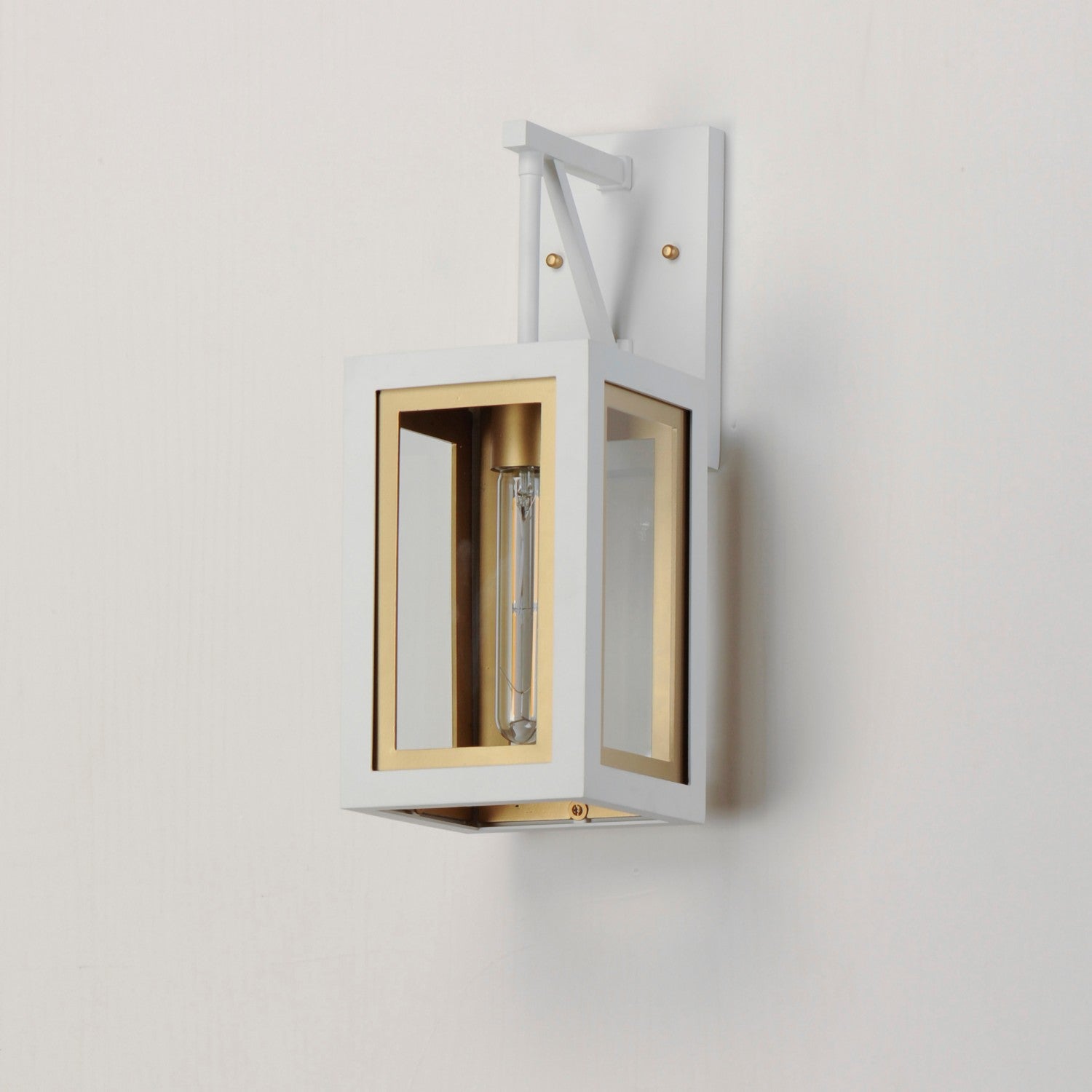 Maxim - 30052CLWTGLD - One Light Outdoor Wall Sconce - Neoclass - White/Gold