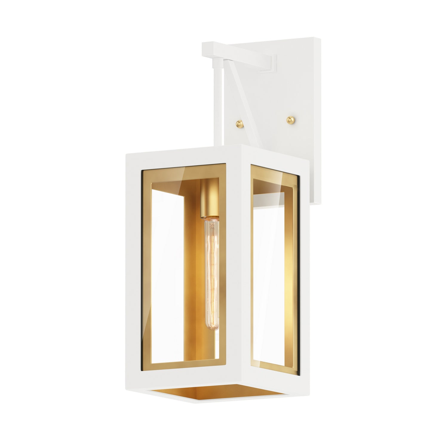 Maxim - 30052CLWTGLD - One Light Outdoor Wall Sconce - Neoclass - White/Gold