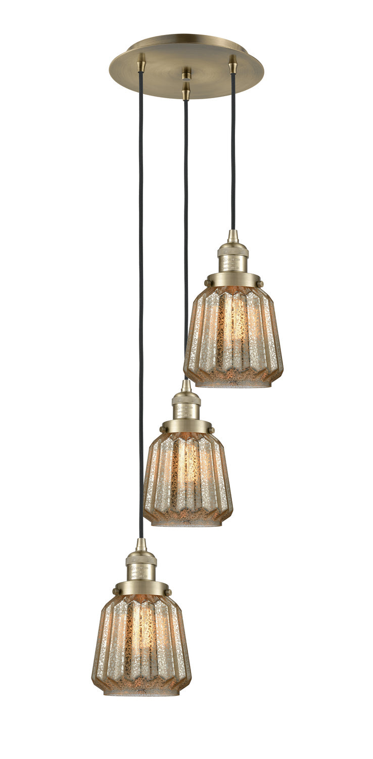 Innovations - 113F-3P-AB-G146 - Three Light Pendant - Franklin Restoration - Antique Brass