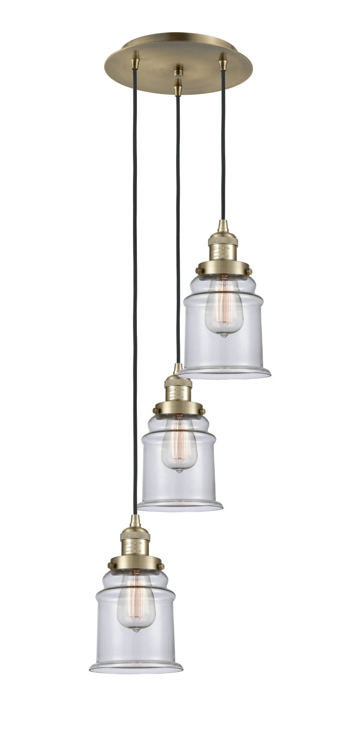 Innovations - 113F-3P-AB-G182 - Three Light Pendant - Franklin Restoration - Antique Brass