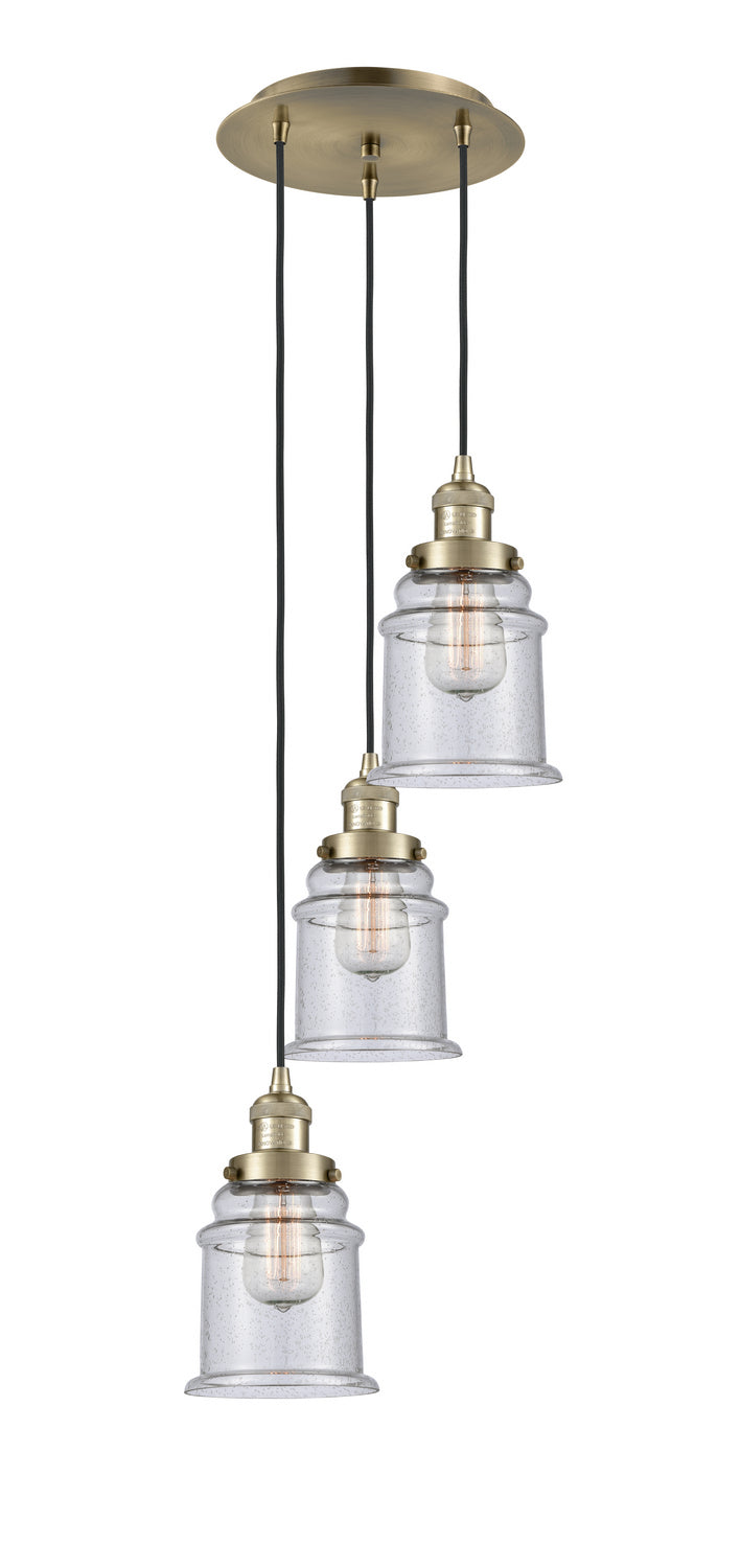 Innovations - 113F-3P-AB-G184 - Three Light Pendant - Franklin Restoration - Antique Brass