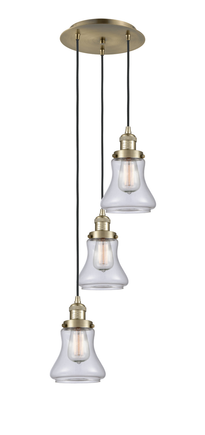 Innovations - 113F-3P-AB-G192 - Three Light Pendant - Franklin Restoration - Antique Brass