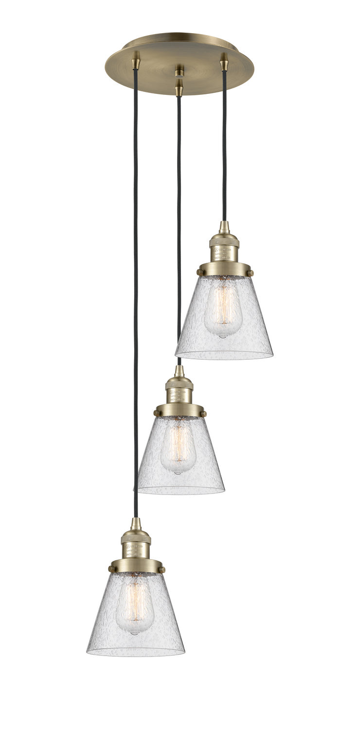 Innovations - 113F-3P-AB-G64 - Three Light Pendant - Franklin Restoration - Antique Brass