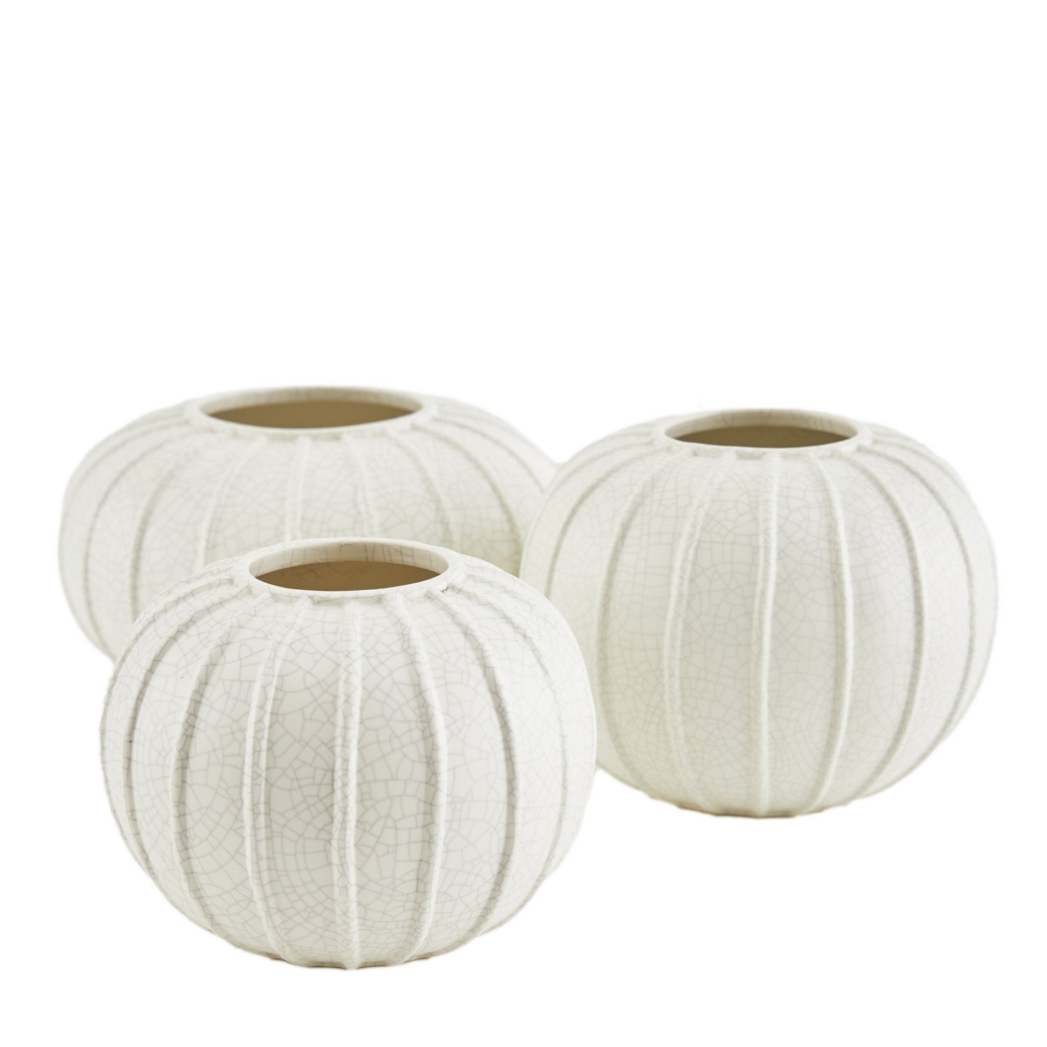 Arteriors - 9313 - Vases, Set of 3 - Pompanos - Ivory Crackle