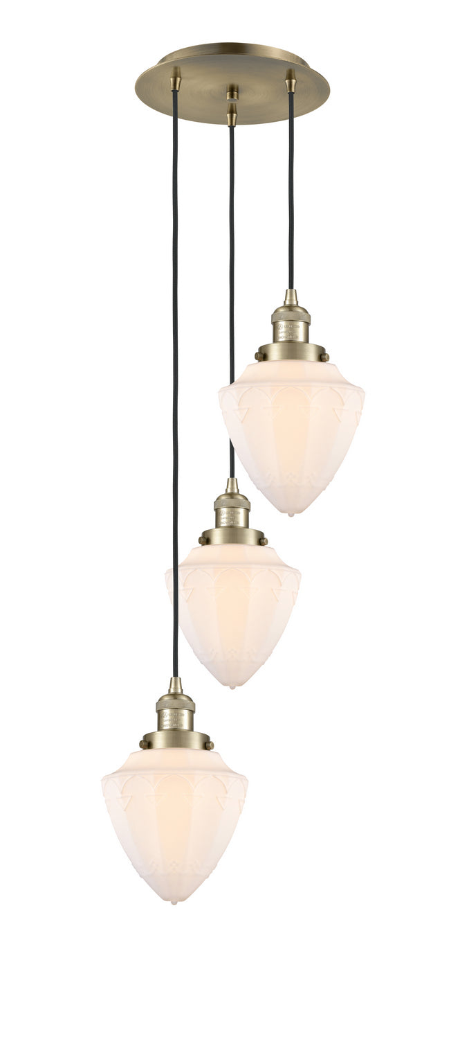 Innovations - 113F-3P-AB-G661-7 - Three Light Pendant - Franklin Restoration - Antique Brass