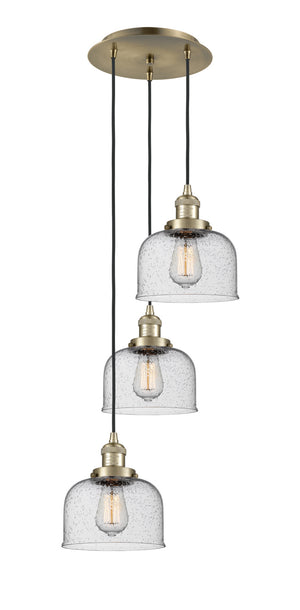 Innovations - 113F-3P-AB-G74 - Three Light Pendant - Franklin Restoration - Antique Brass