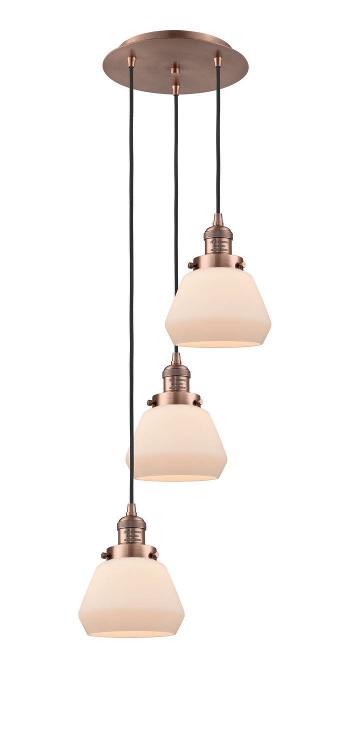 Innovations - 113F-3P-AC-G171 - Three Light Pendant - Franklin Restoration - Antique Copper