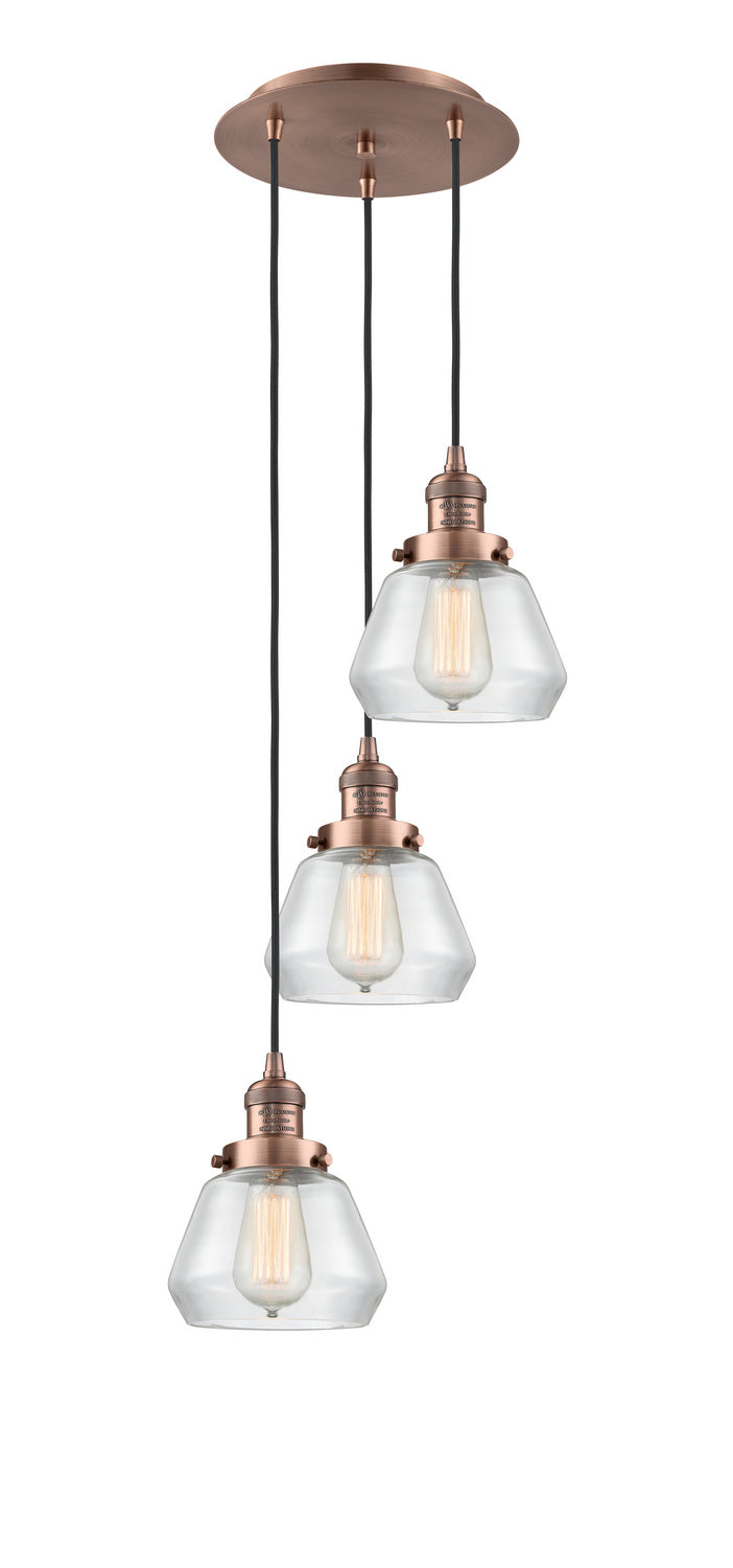 Innovations - 113F-3P-AC-G172 - Three Light Pendant - Franklin Restoration - Antique Copper