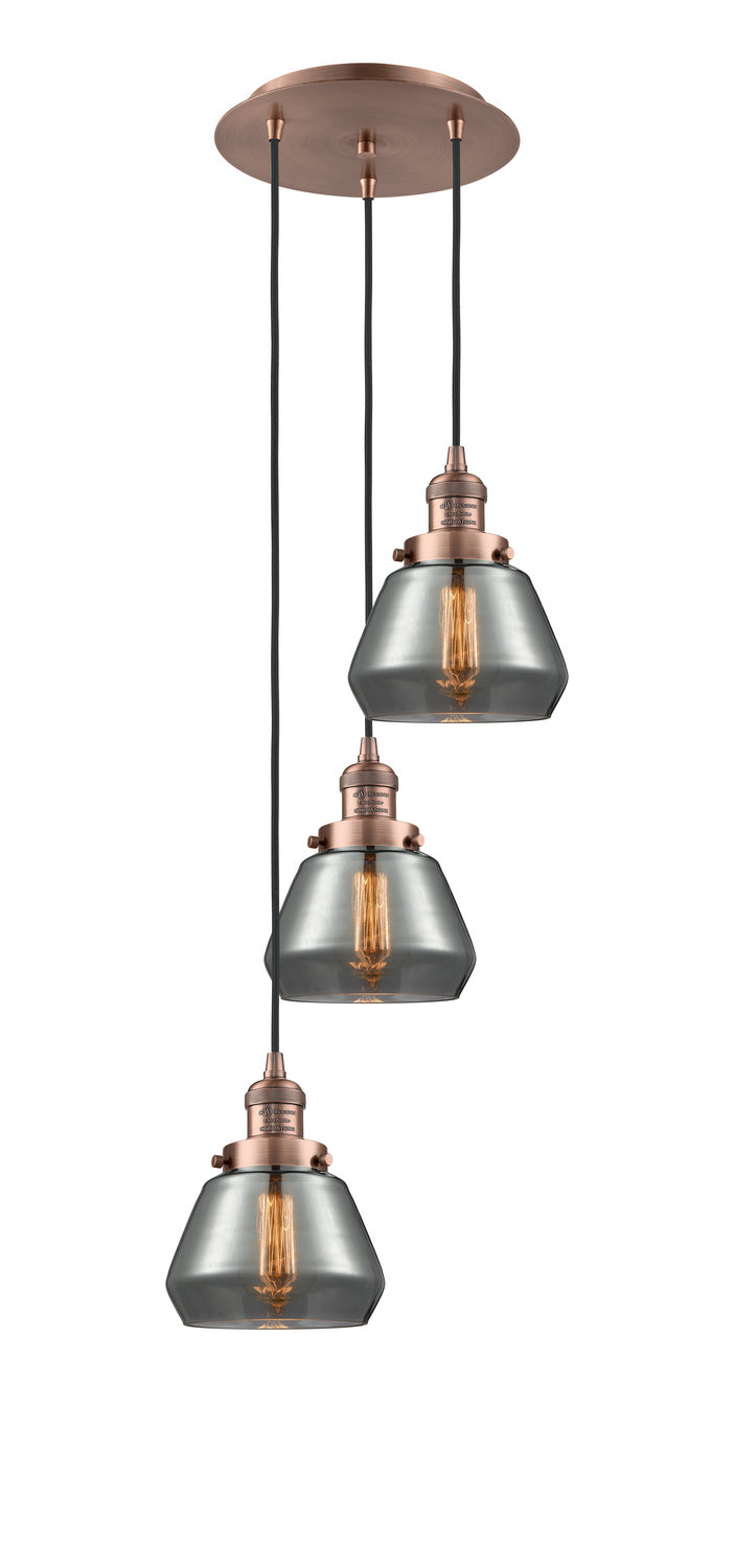 Innovations - 113F-3P-AC-G173 - Three Light Pendant - Franklin Restoration - Antique Copper