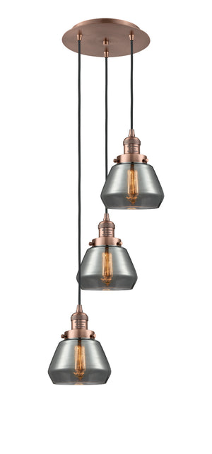 Innovations - 113F-3P-AC-G173 - Three Light Pendant - Franklin Restoration - Antique Copper