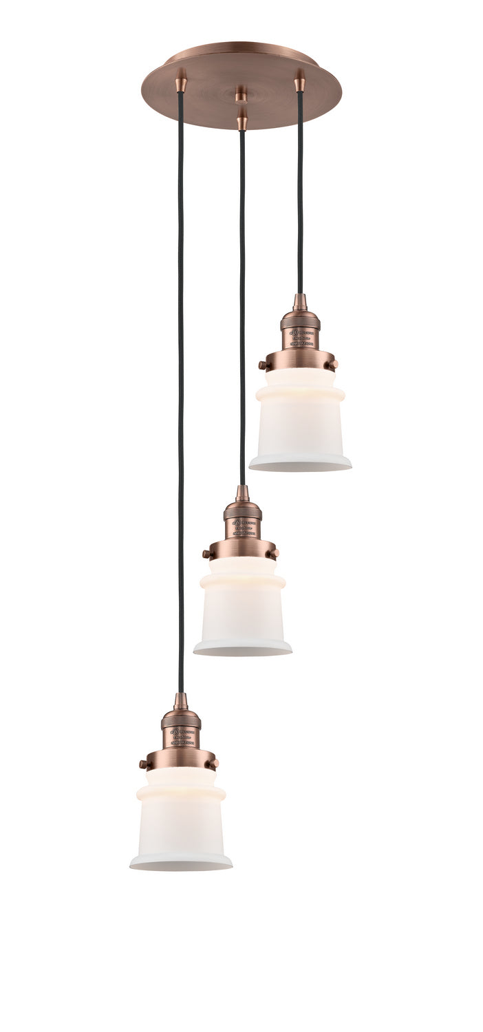 Innovations - 113F-3P-AC-G181S - Three Light Pendant - Franklin Restoration - Antique Copper