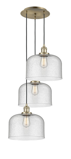 Innovations - 113F-3P-AB-G74-L - Three Light Pendant - Franklin Restoration - Antique Brass