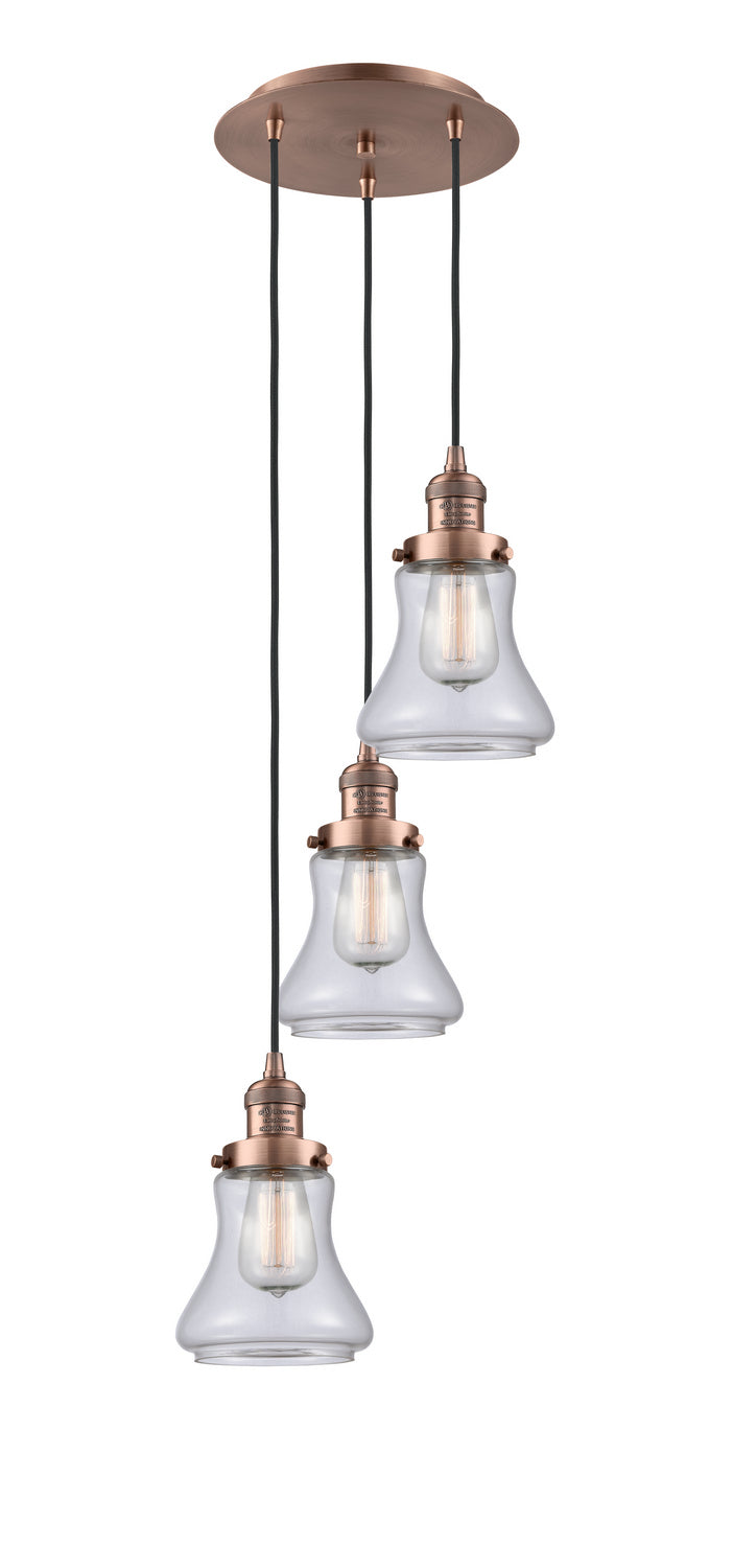 Innovations - 113F-3P-AC-G192 - Three Light Pendant - Franklin Restoration - Antique Copper