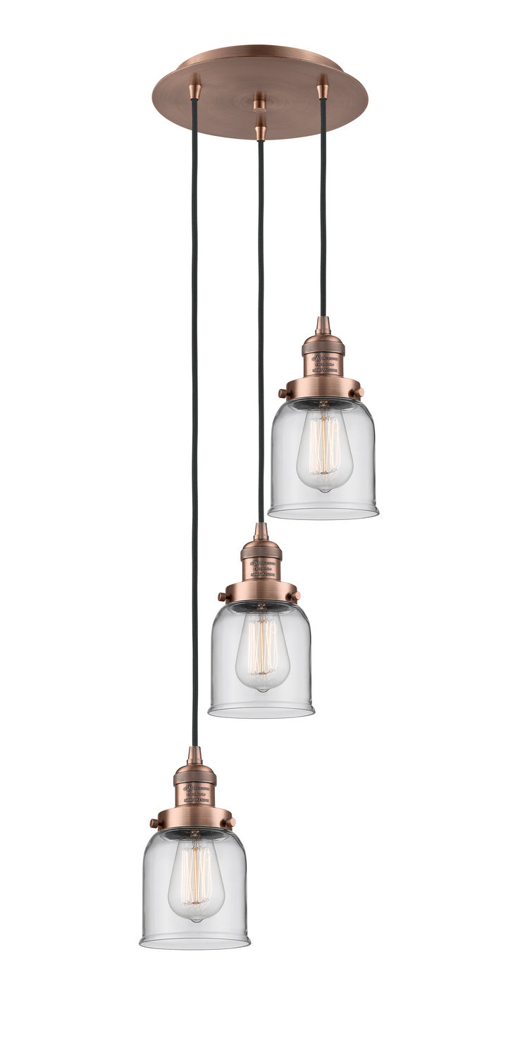 Innovations - 113F-3P-AC-G52 - Three Light Pendant - Franklin Restoration - Antique Copper