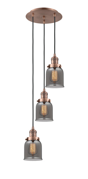 Innovations - 113F-3P-AC-G53 - Three Light Pendant - Franklin Restoration - Antique Copper