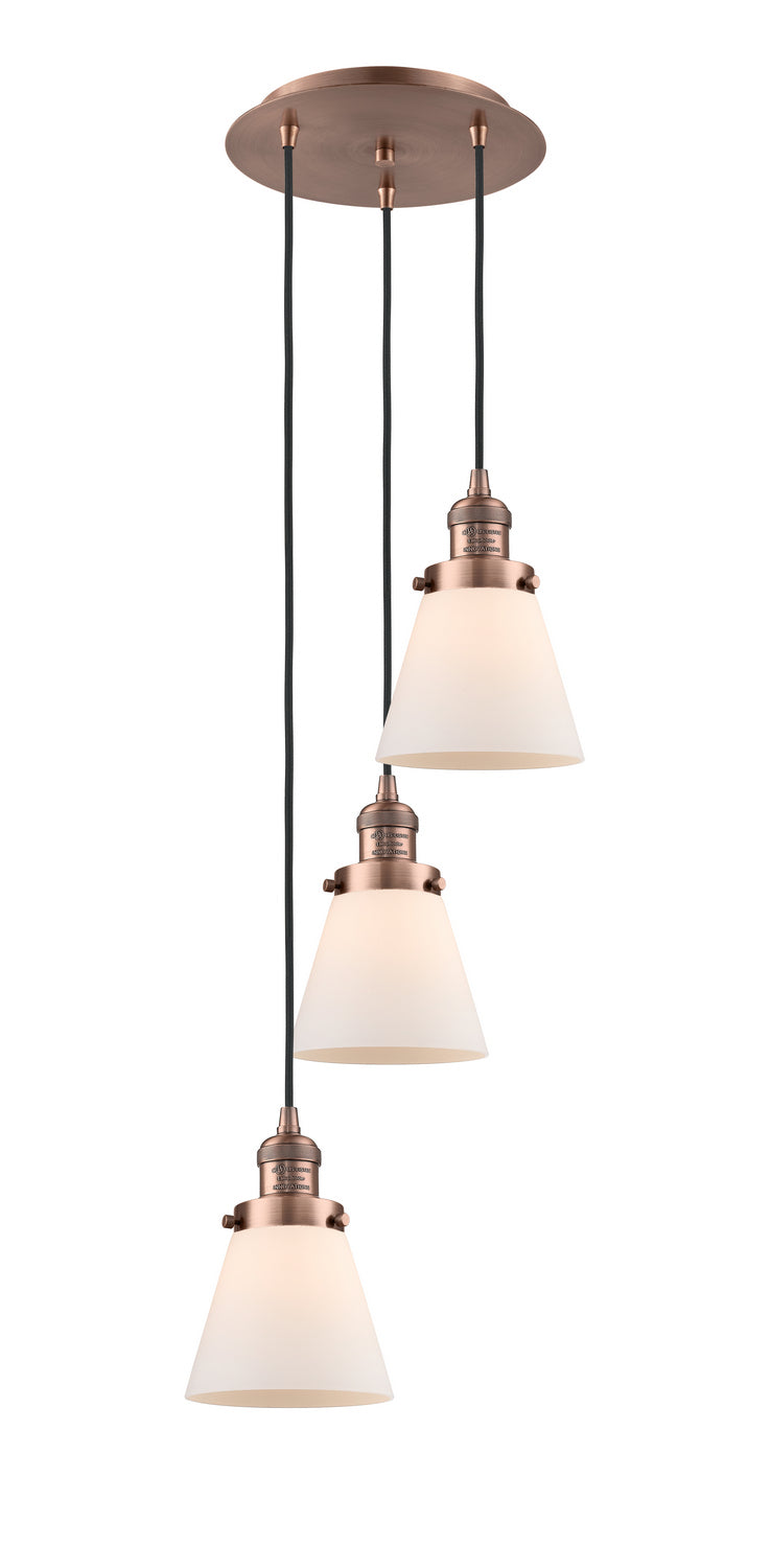 Innovations - 113F-3P-AC-G61 - Three Light Pendant - Franklin Restoration - Antique Copper