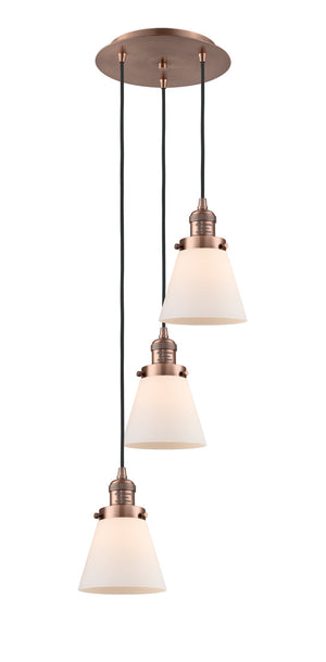 Innovations - 113F-3P-AC-G61 - Three Light Pendant - Franklin Restoration - Antique Copper