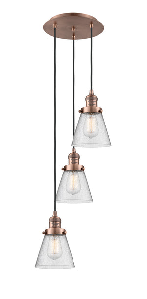 Innovations - 113F-3P-AC-G64 - Three Light Pendant - Franklin Restoration - Antique Copper