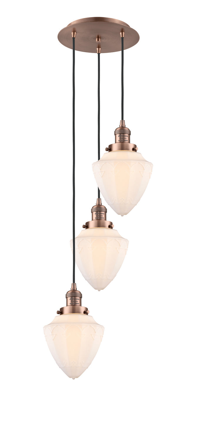 Innovations - 113F-3P-AC-G661-7 - Three Light Pendant - Franklin Restoration - Antique Copper