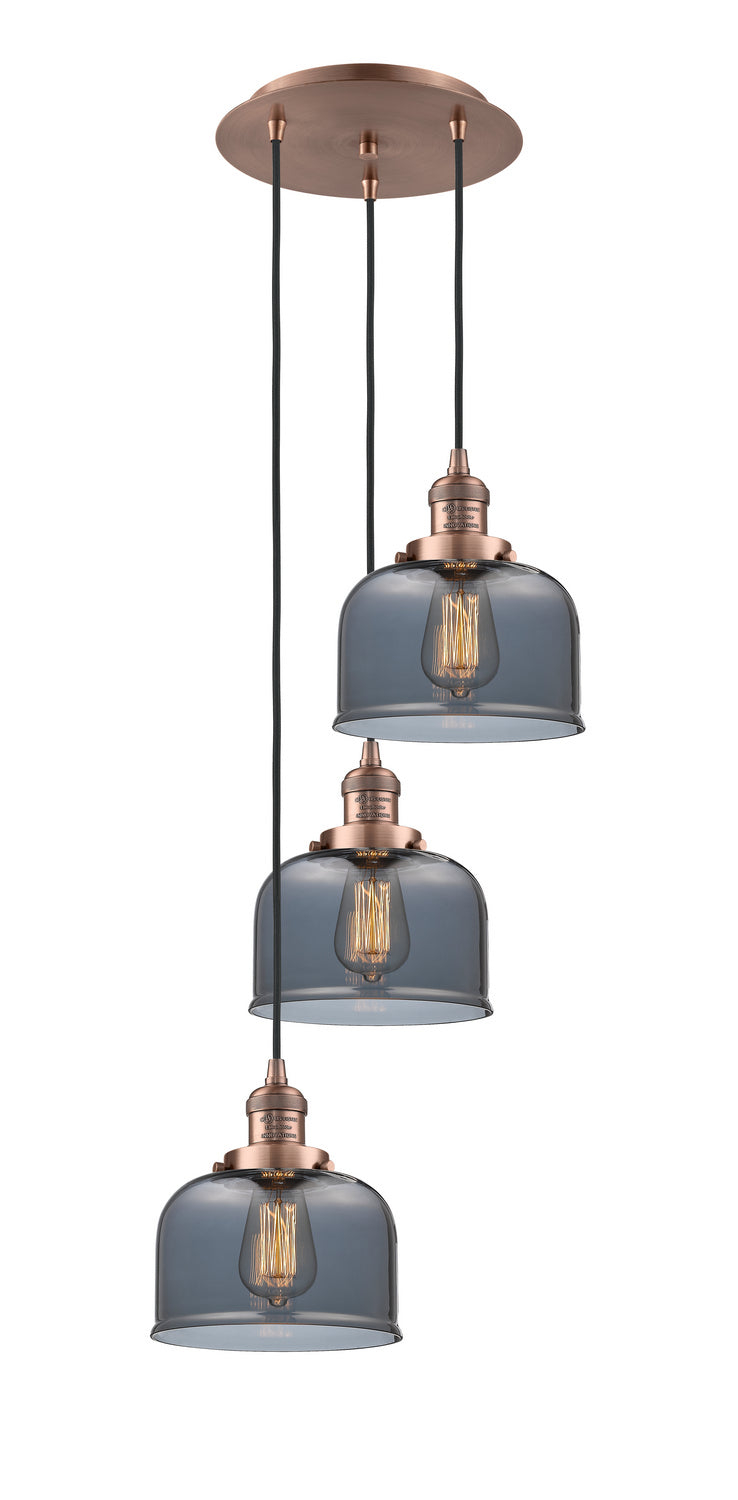 Innovations - 113F-3P-AC-G73 - Three Light Pendant - Franklin Restoration - Antique Copper