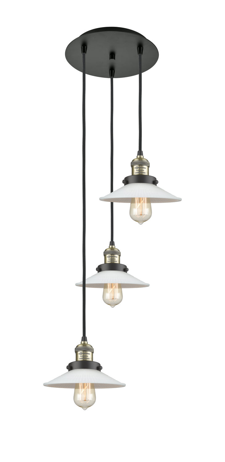 Innovations - 113F-3P-BAB-G1 - Three Light Pendant - Franklin Restoration - Black Antique Brass