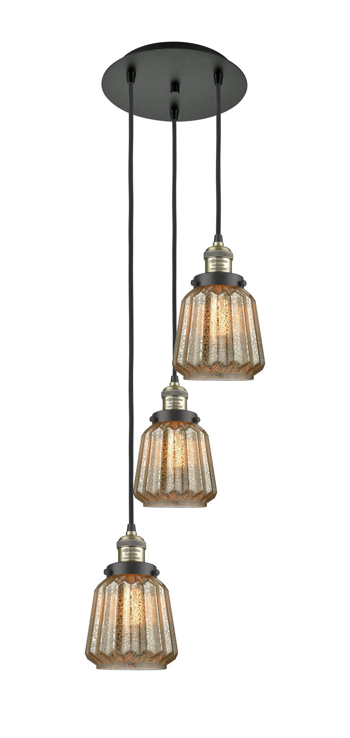 Innovations - 113F-3P-BAB-G146 - Three Light Pendant - Franklin Restoration - Black Antique Brass