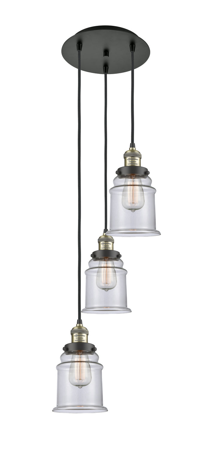 Innovations - 113F-3P-BAB-G182 - Three Light Pendant - Franklin Restoration - Black Antique Brass