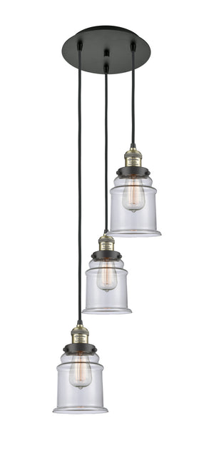 Innovations - 113F-3P-BAB-G182 - Three Light Pendant - Franklin Restoration - Black Antique Brass