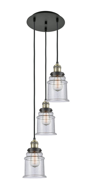 Innovations - 113F-3P-BAB-G184 - Three Light Pendant - Franklin Restoration - Black Antique Brass