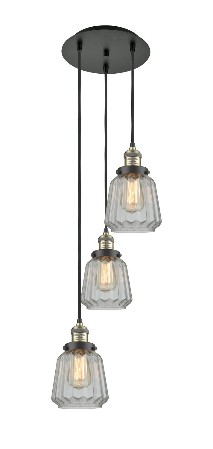 Innovations - 113F-3P-BAB-G142 - Three Light Pendant - Franklin Restoration - Black Antique Brass