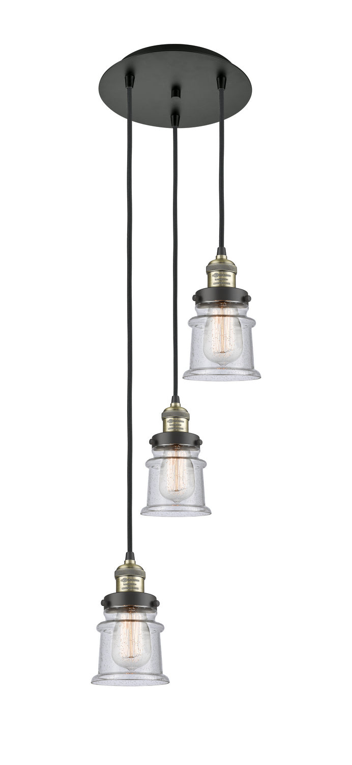 Innovations - 113F-3P-BAB-G184S - Three Light Pendant - Franklin Restoration - Black Antique Brass