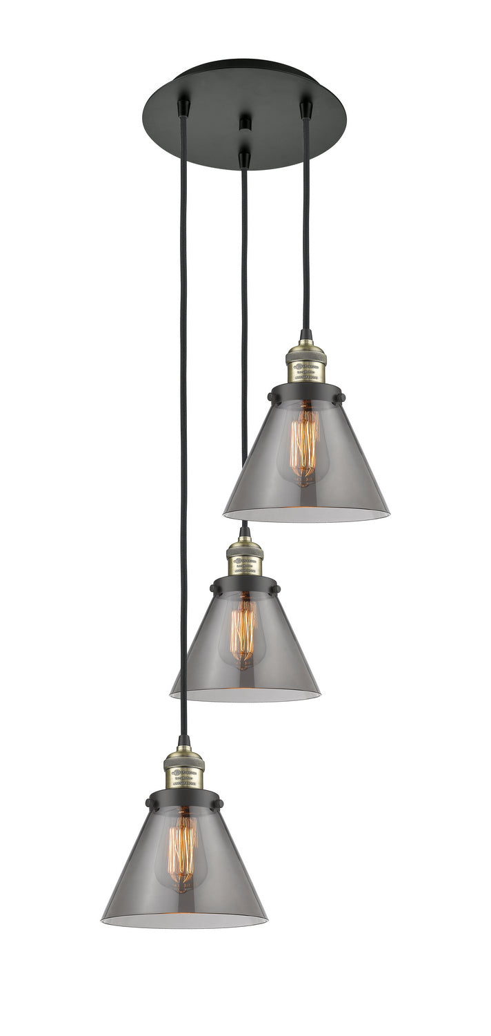 Innovations - 113F-3P-BAB-G43 - Three Light Pendant - Franklin Restoration - Black Antique Brass