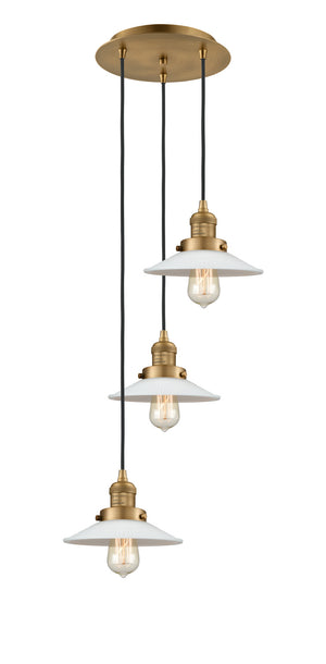 Innovations - 113F-3P-BB-G1 - Three Light Pendant - Franklin Restoration - Brushed Brass