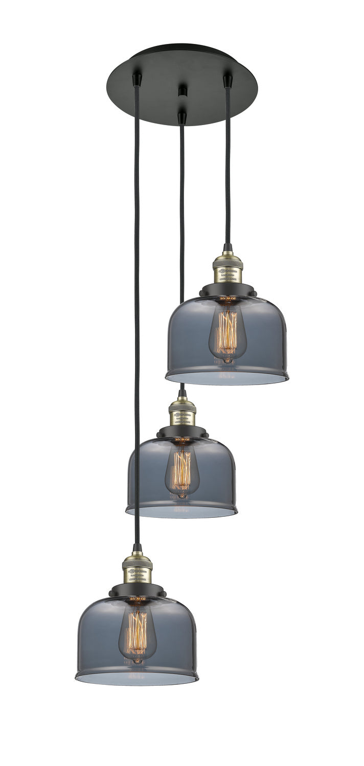 Innovations - 113F-3P-BAB-G73 - Three Light Pendant - Franklin Restoration - Black Antique Brass