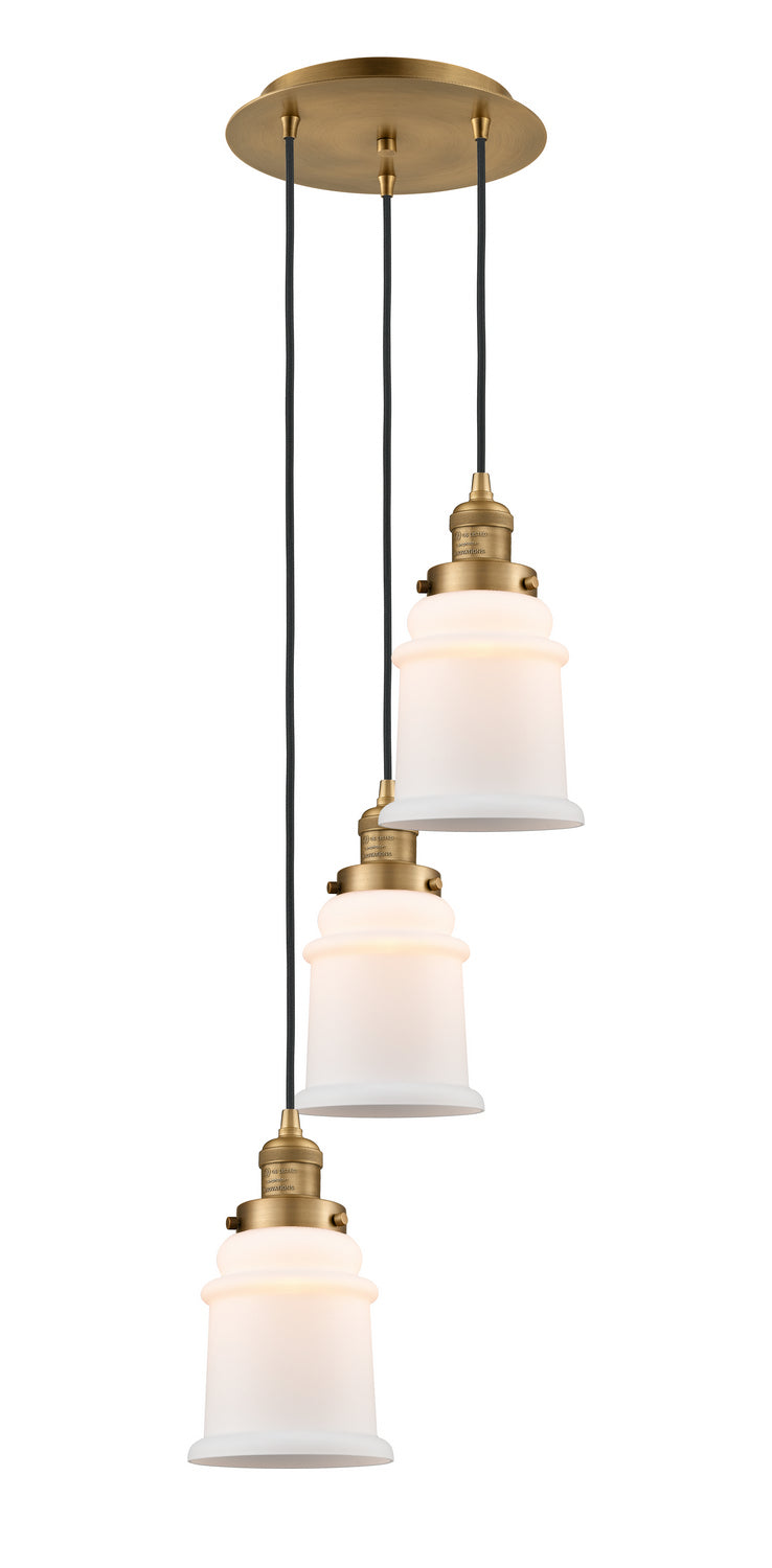 Innovations - 113F-3P-BB-G181 - Three Light Pendant - Franklin Restoration - Brushed Brass