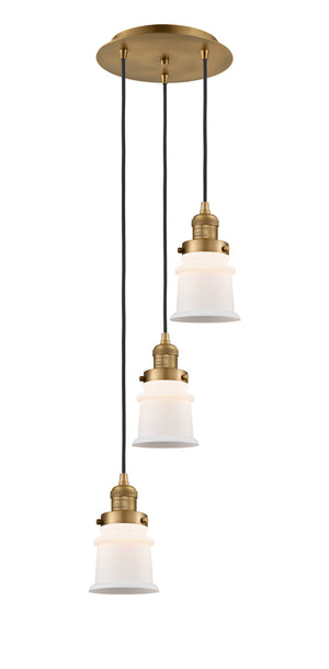 Innovations - 113F-3P-BB-G181S - Three Light Pendant - Franklin Restoration - Brushed Brass