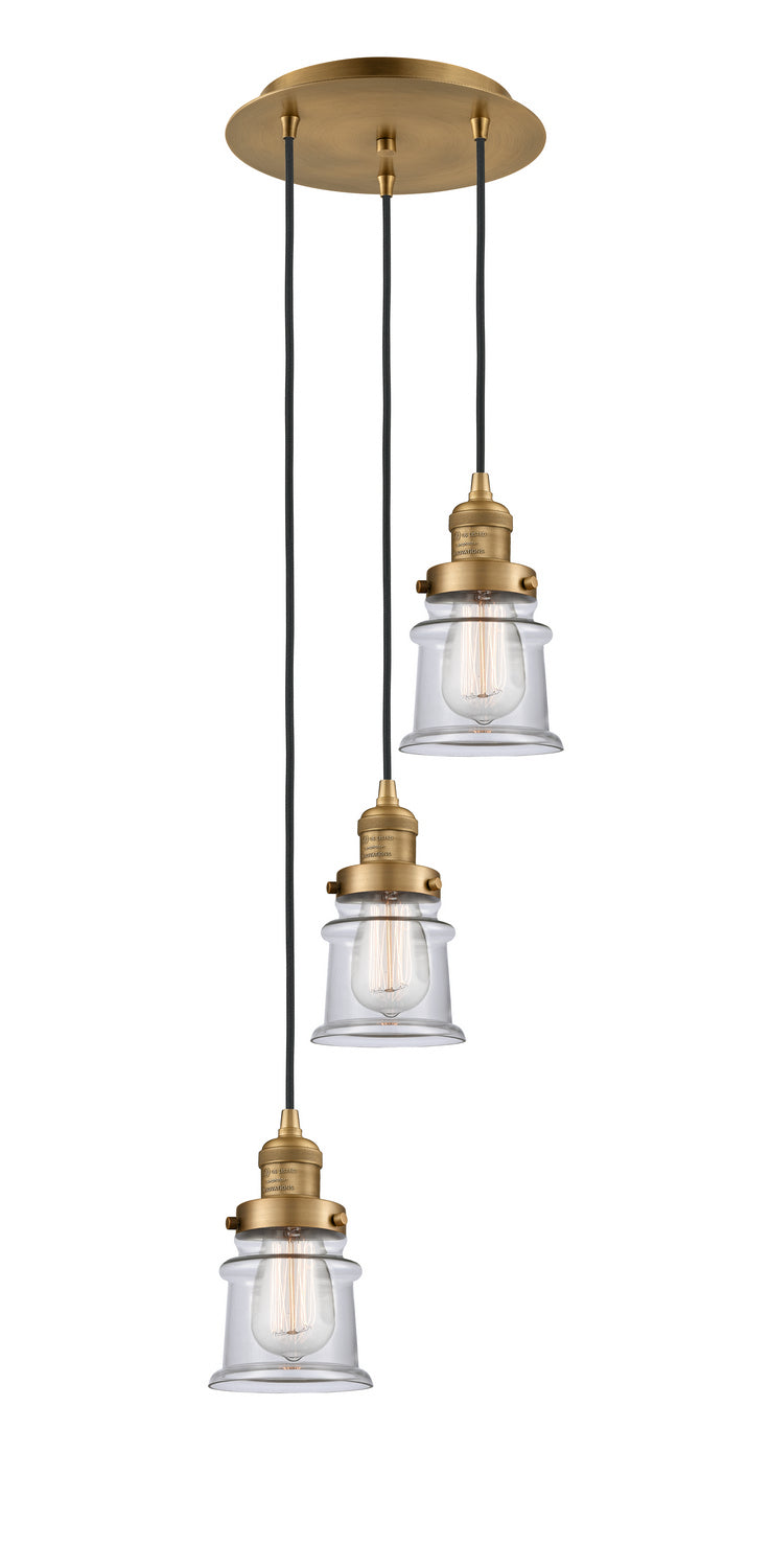 Innovations - 113F-3P-BB-G182S - Three Light Pendant - Franklin Restoration - Brushed Brass