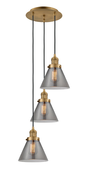 Innovations - 113F-3P-BB-G43 - Three Light Pendant - Franklin Restoration - Brushed Brass