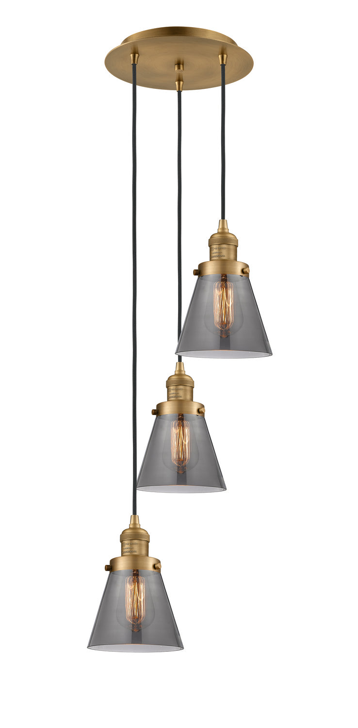 Innovations - 113F-3P-BB-G63 - Three Light Pendant - Franklin Restoration - Brushed Brass