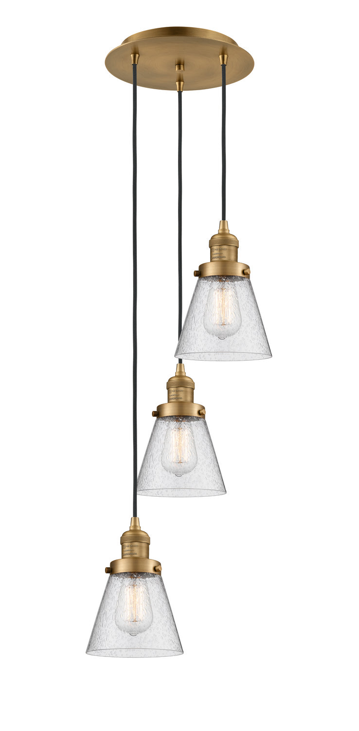 Innovations - 113F-3P-BB-G64 - Three Light Pendant - Franklin Restoration - Brushed Brass