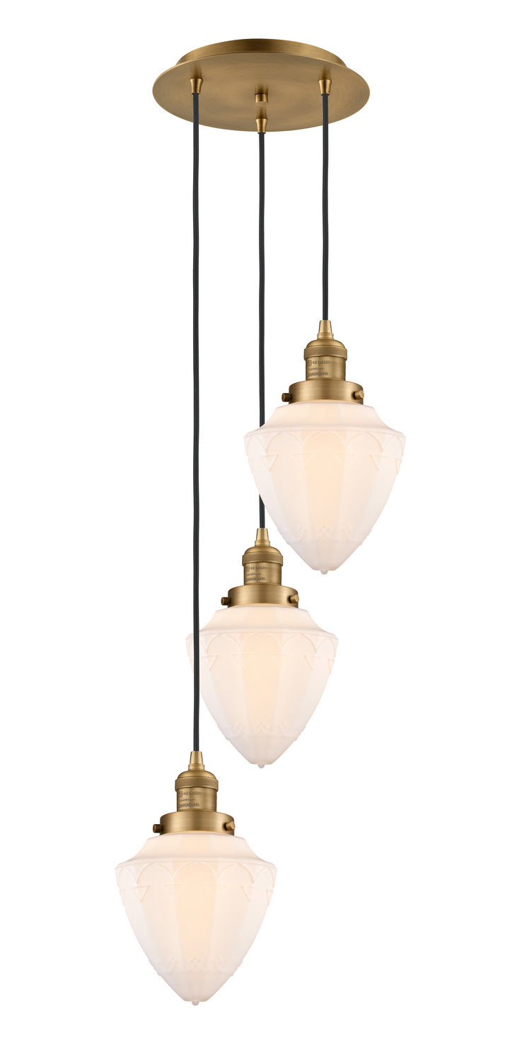 Innovations - 113F-3P-BB-G661-7 - Three Light Pendant - Franklin Restoration - Brushed Brass