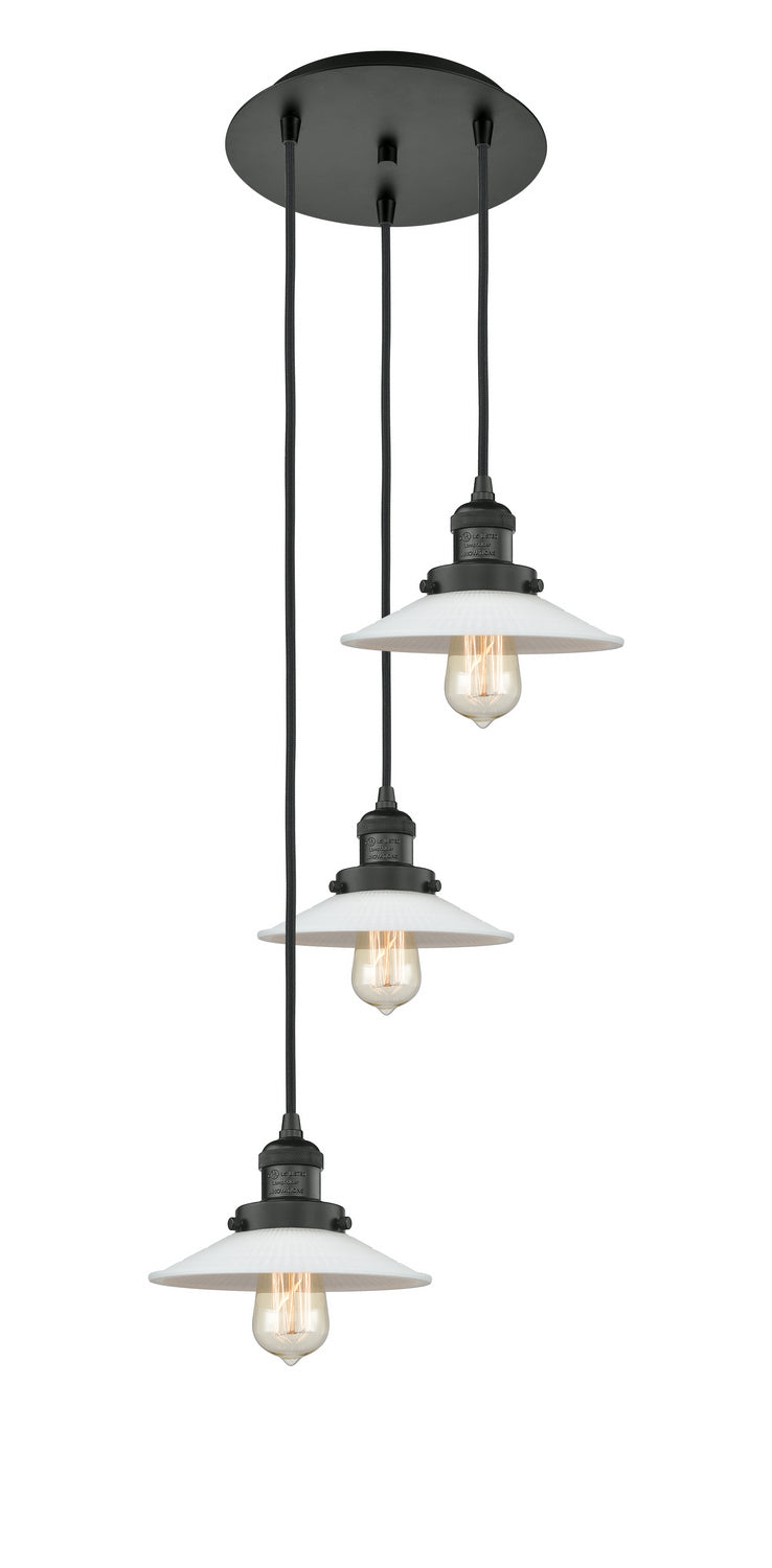 Innovations - 113F-3P-BK-G1 - Three Light Pendant - Franklin Restoration - Matte Black