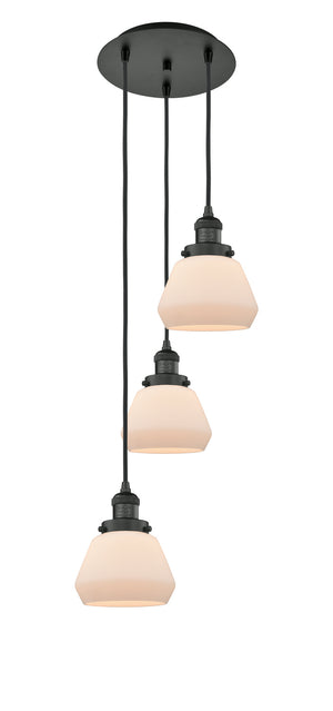 Innovations - 113F-3P-BK-G171 - Three Light Pendant - Franklin Restoration - Matte Black