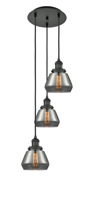 Innovations - 113F-3P-BK-G173 - Three Light Pendant - Franklin Restoration - Matte Black