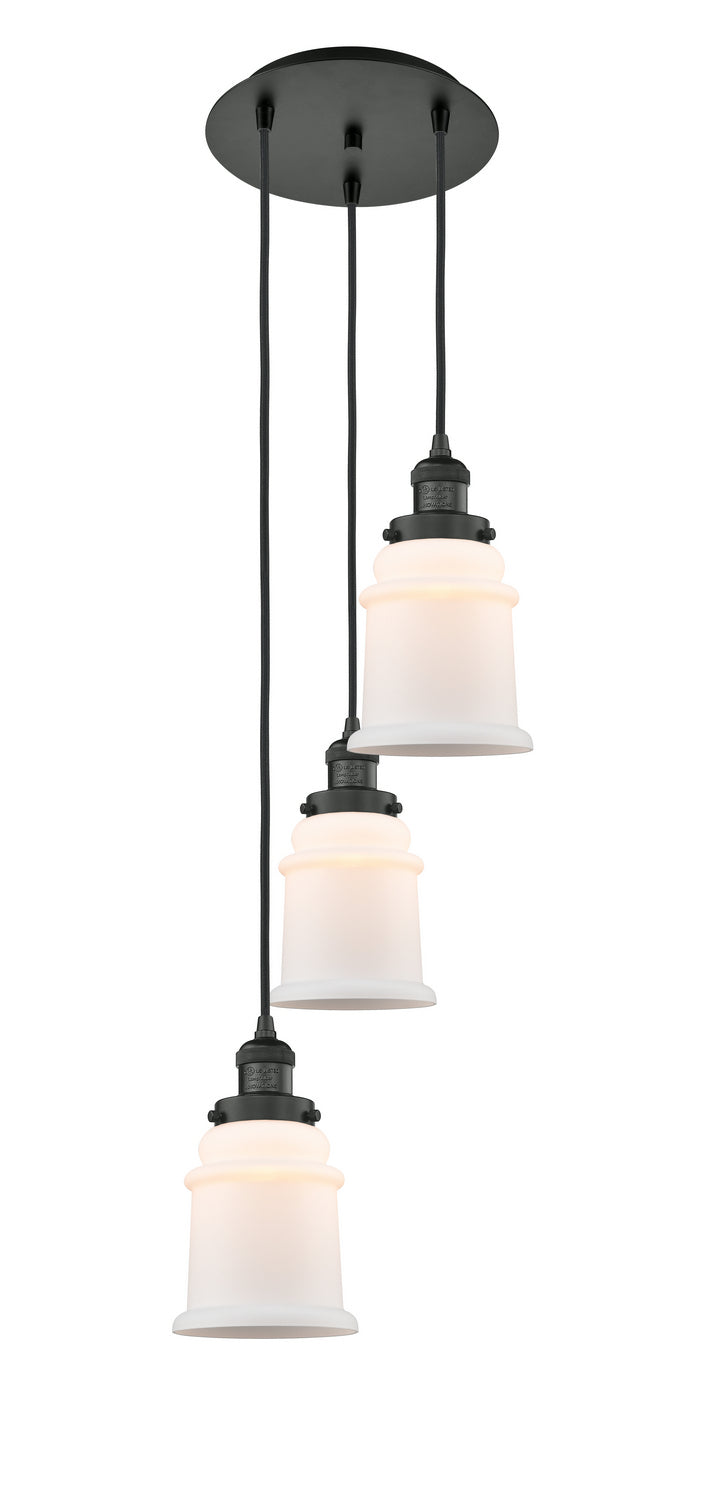 Innovations - 113F-3P-BK-G181 - Three Light Pendant - Franklin Restoration - Matte Black