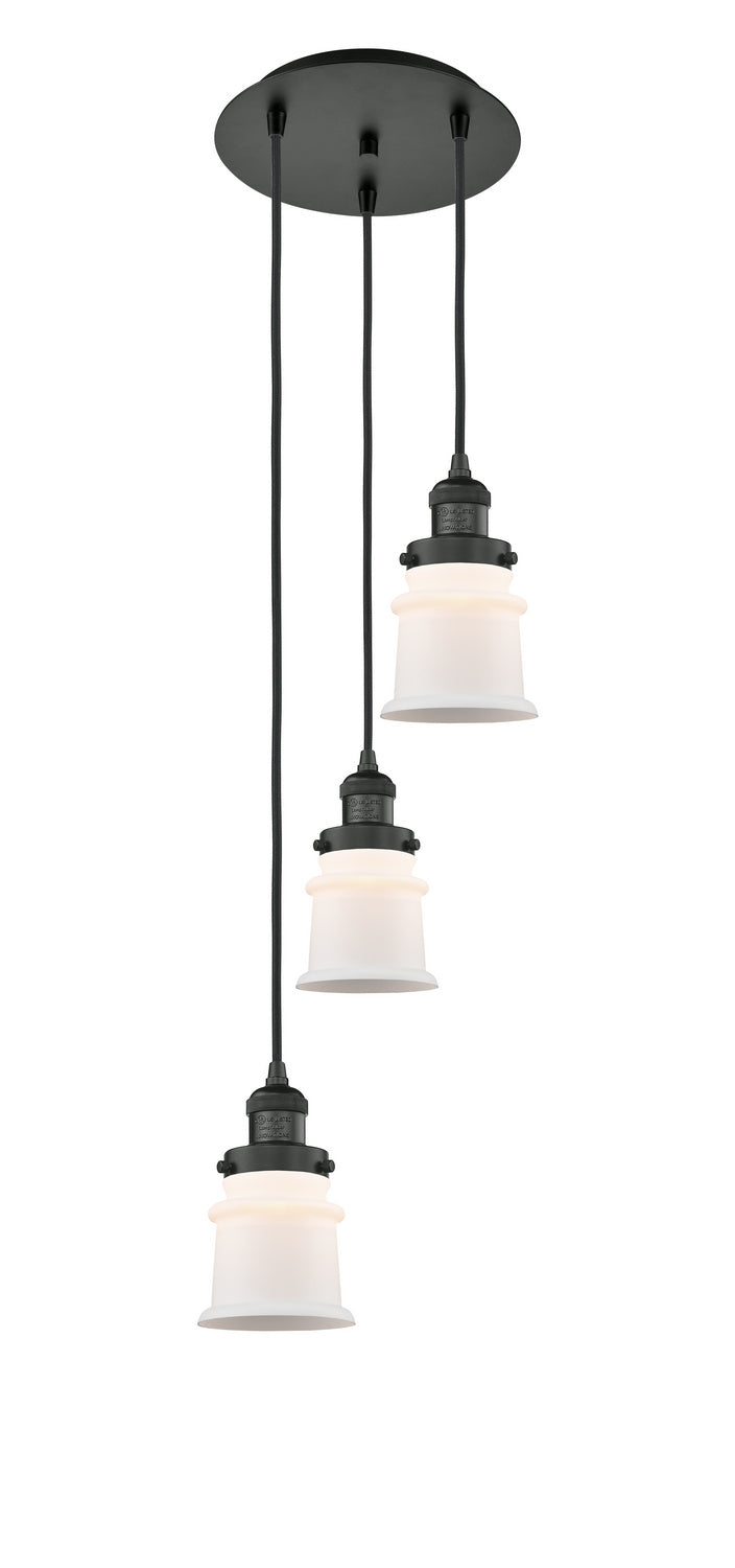 Innovations - 113F-3P-BK-G181S - Three Light Pendant - Franklin Restoration - Matte Black