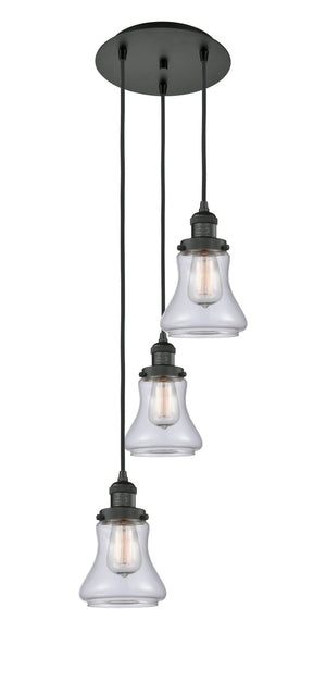 Innovations - 113F-3P-BK-G192 - Three Light Pendant - Franklin Restoration - Matte Black