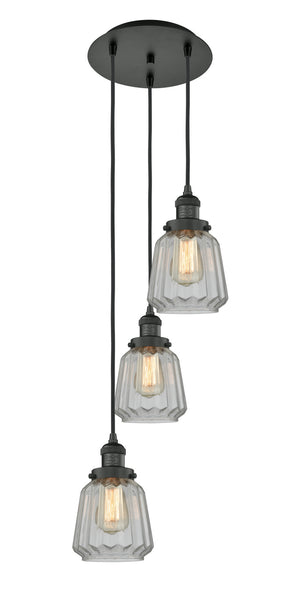 Innovations - 113F-3P-BK-G142 - Three Light Pendant - Franklin Restoration - Matte Black