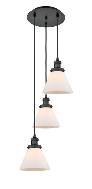 Innovations - 113F-3P-BK-G41 - Three Light Pendant - Franklin Restoration - Matte Black